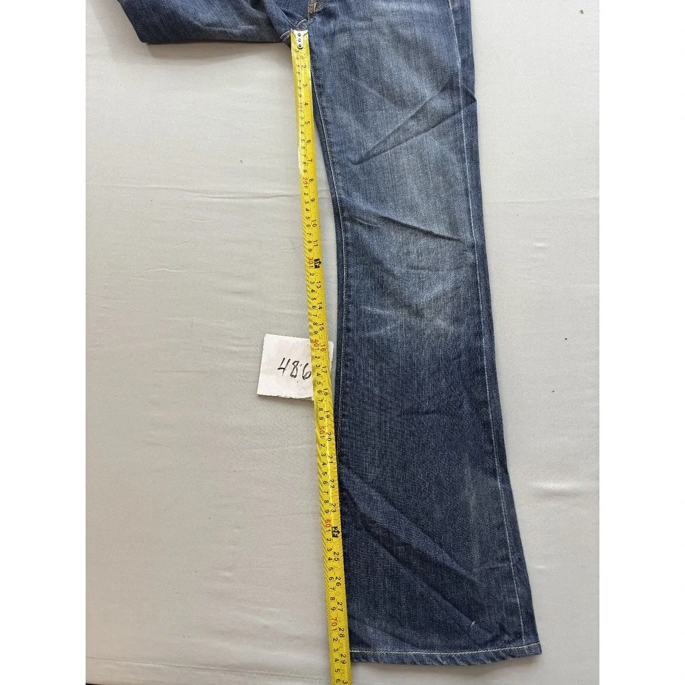 7 For All Mankind Boycut Flare Jeans Womens 24 Blue Medium Wash Button Fly